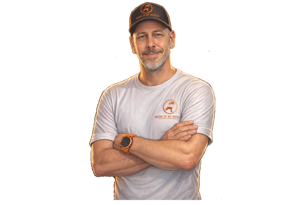 Hang It By Dutch professional TV mounting mascot in Ocala Florida