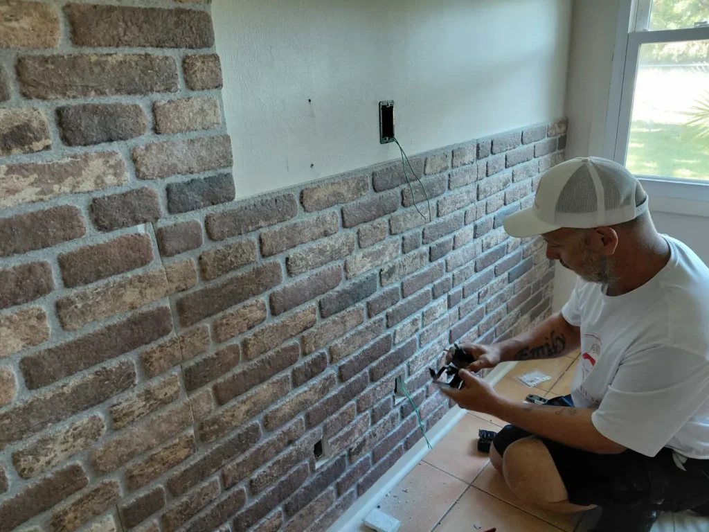 TV wall mount layout and in wall cable concealment pre wire in Ocala Florida