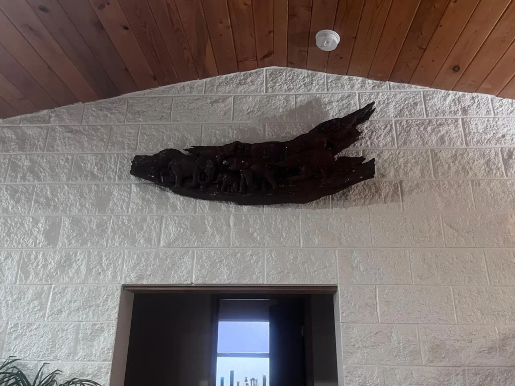 Large wood wall art installation in Belleview Florida