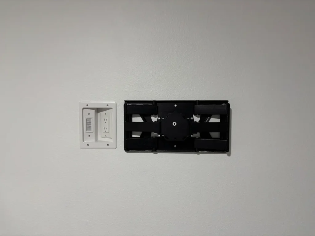 TV wall mount bracket with in wall power installation in Dunnellon Florida
