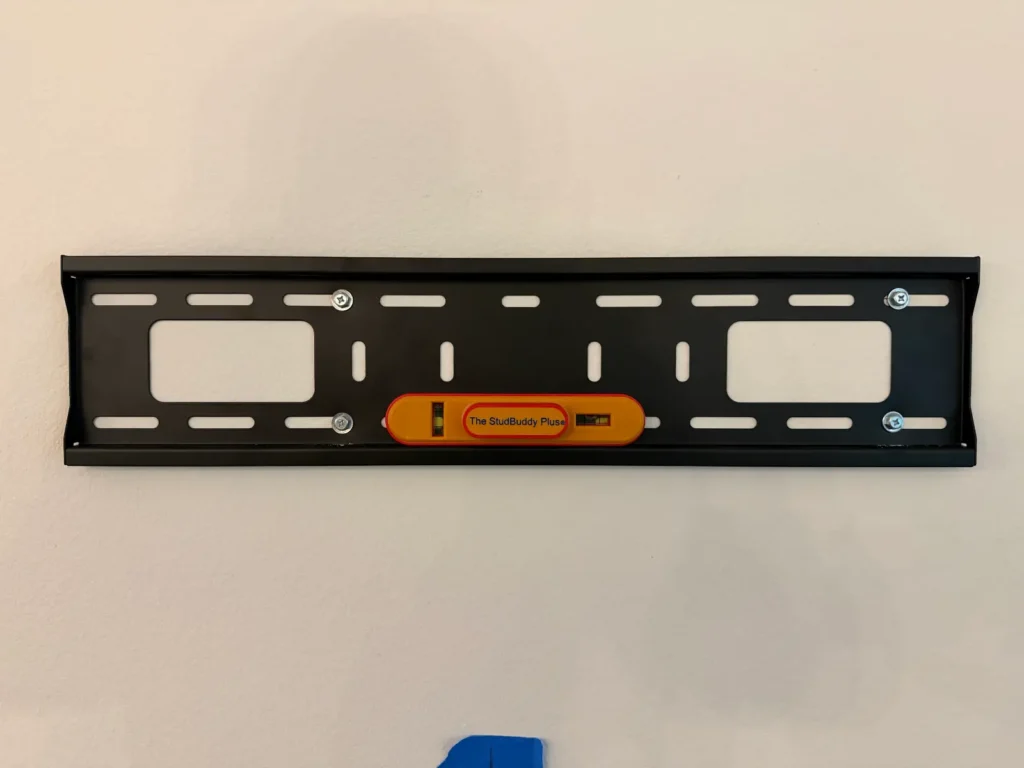 TV wall mount bracket securely installed on wall studs and leveled for a clean installation in The Villages Florida