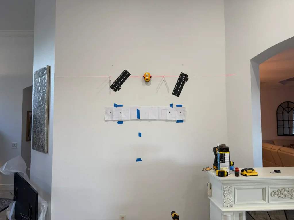 TV wall mount bracket placement measurement and layout in Ocala Florida