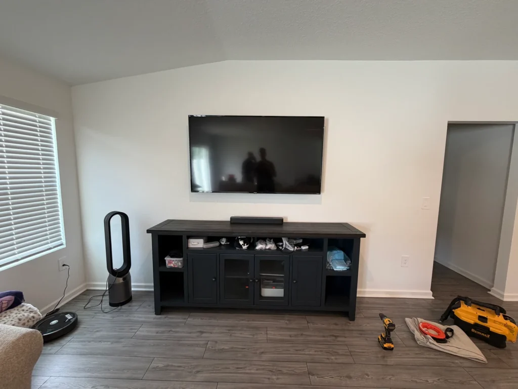 Clean TV wall installation with hidden cables in Silver Springs, Florida